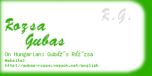 rozsa gubas business card